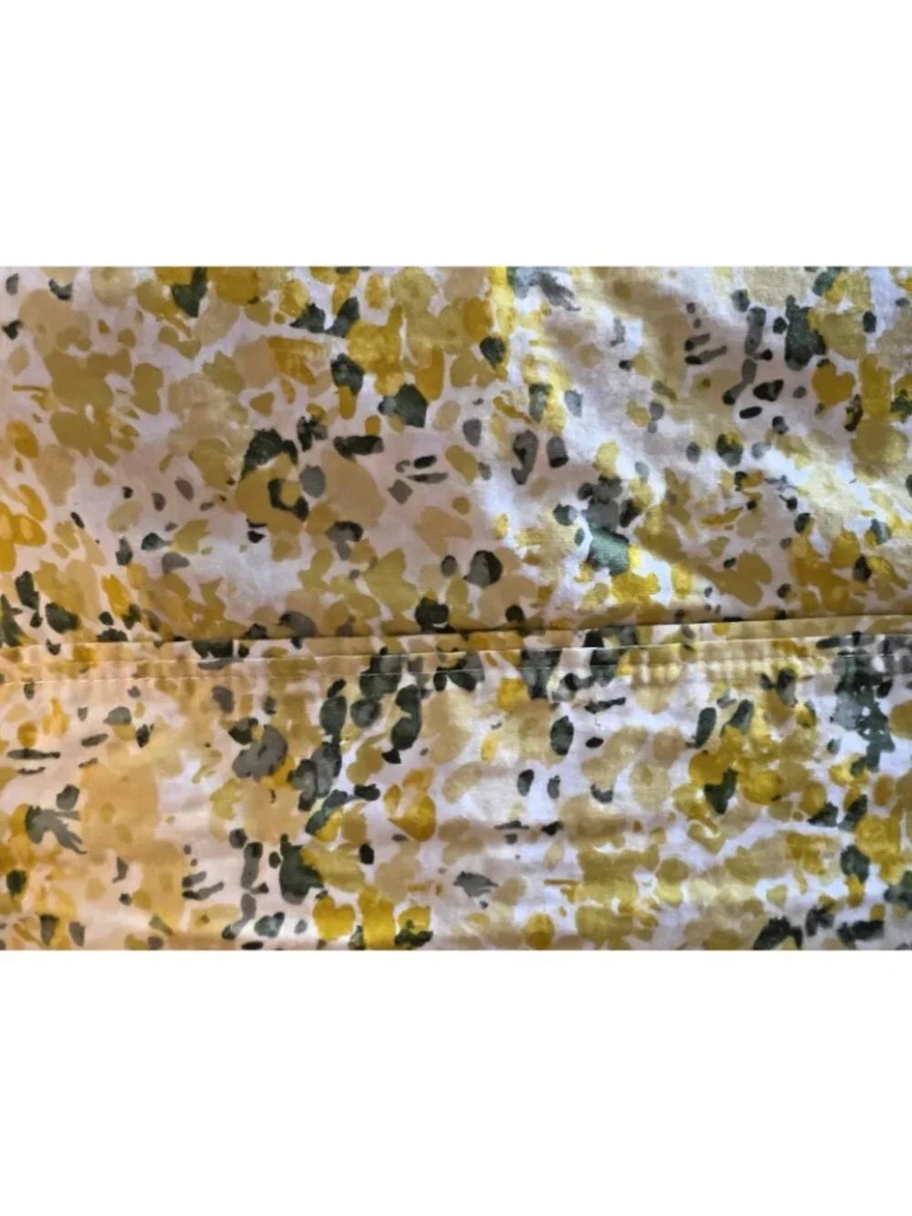 Threshold Full/Queen 100% Organic Cotton Flat Sheet Green Yellow Impressionistic
